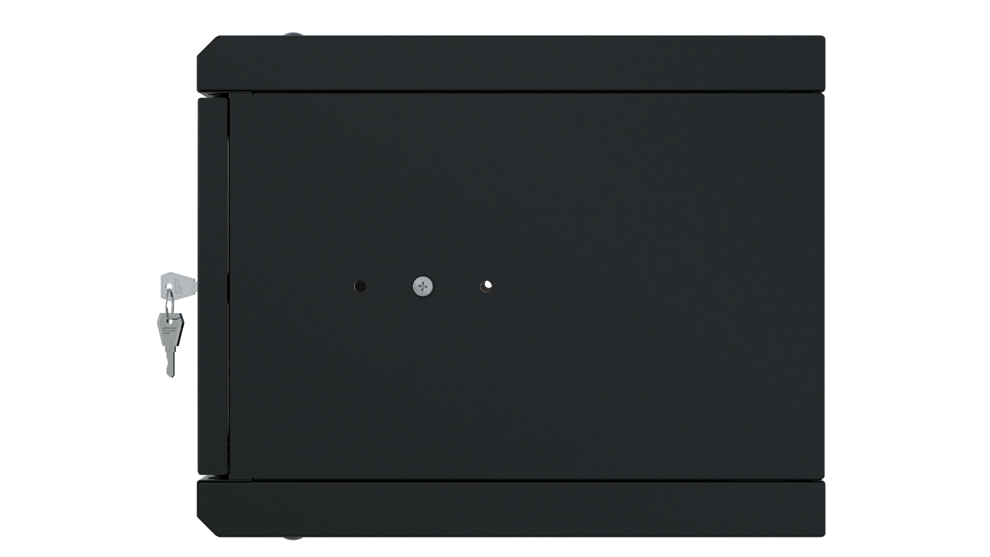 Side view of 10 inch 4U black 300mm rack cabinet