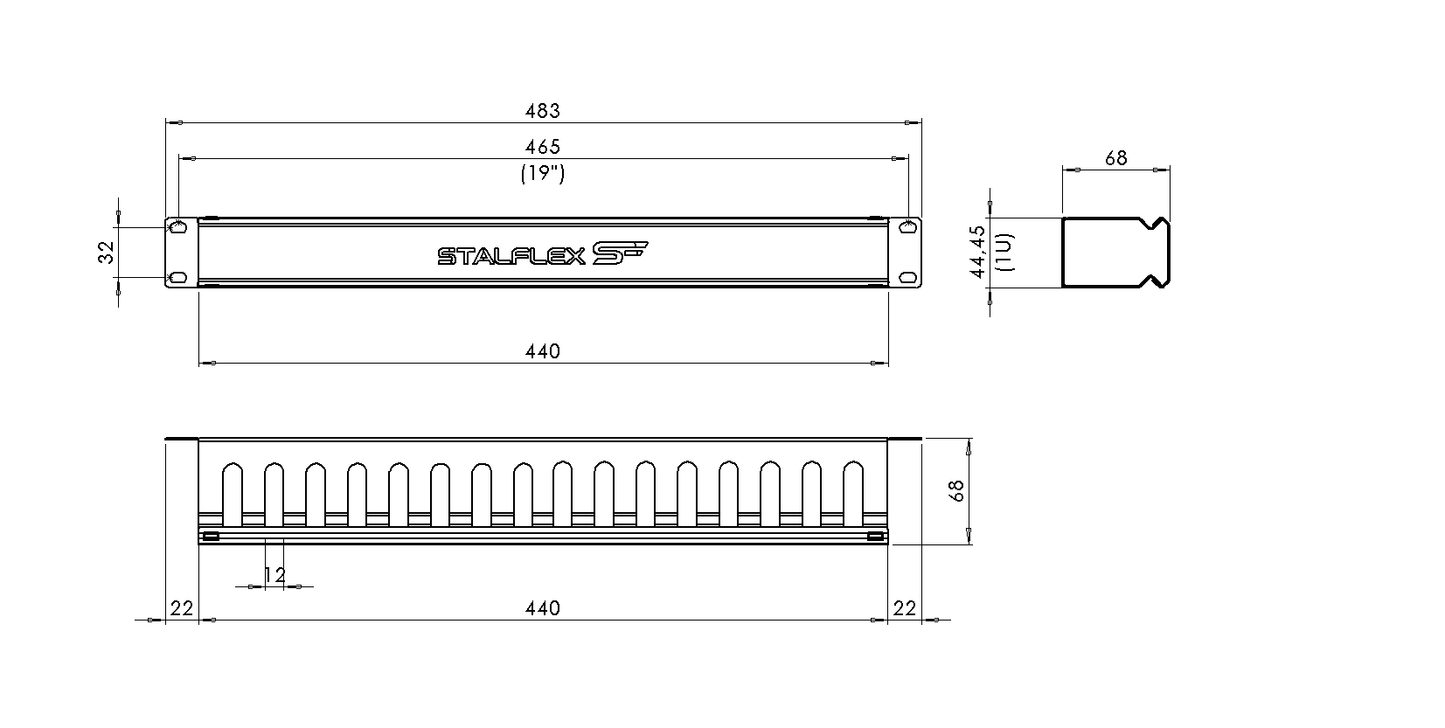 19" Rack Mount Cable Management for Server Cabinets