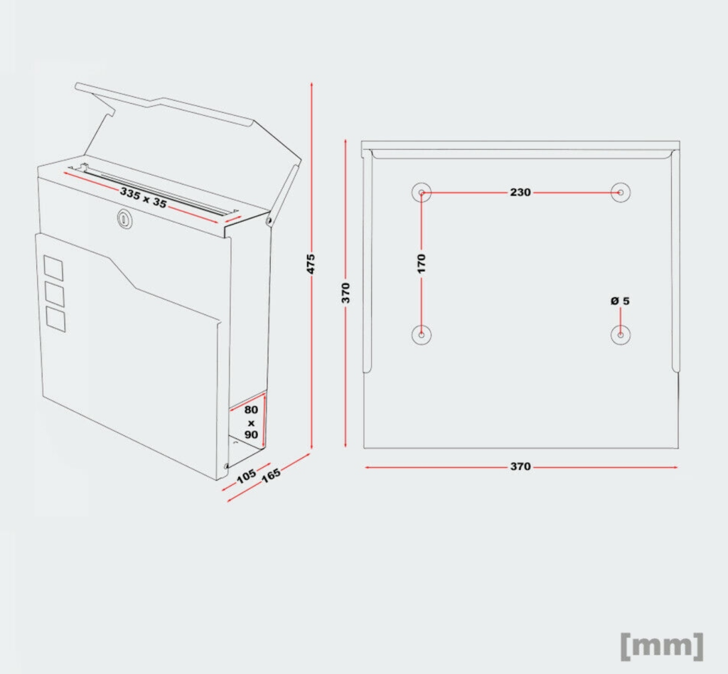 Lockable Wall-Mounted Metal Letterbox