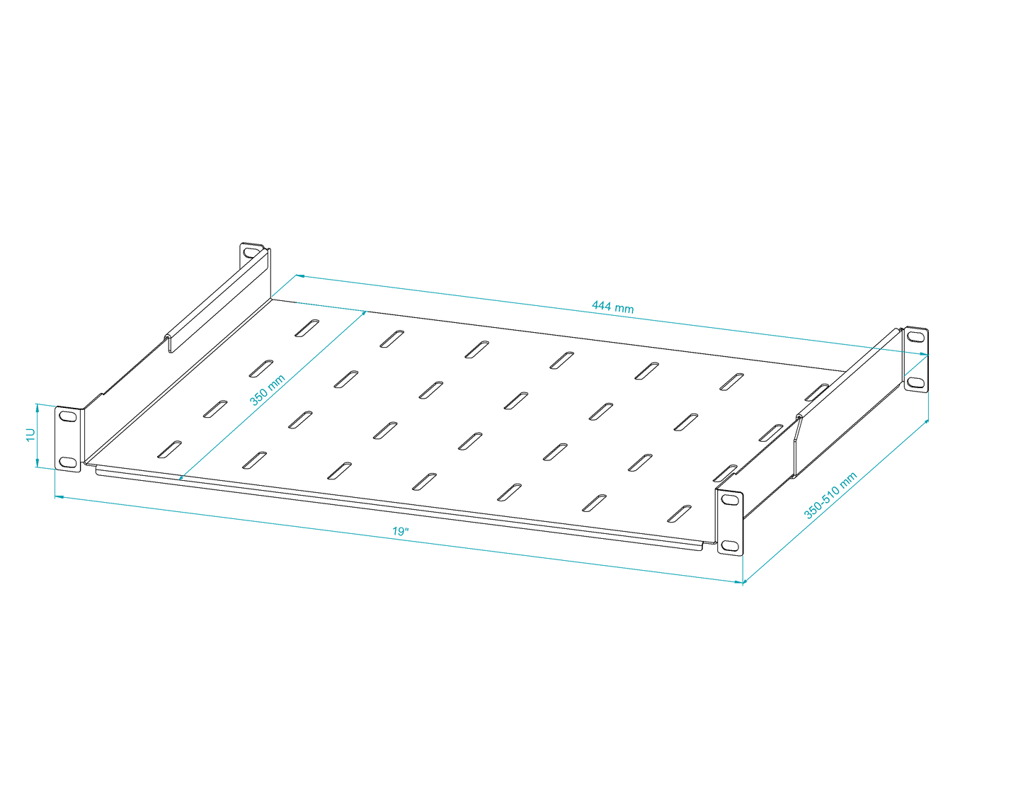 19" Adjustable Rack Shelf