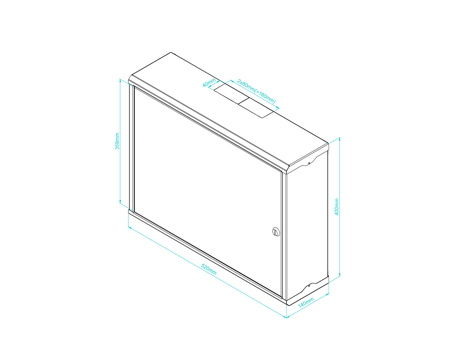 IP24 Lockable Metal Wall-Mount Enclosure