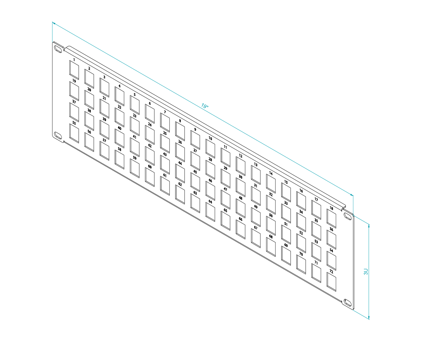 Blank RJ45 Keystone Patch Panel Frame