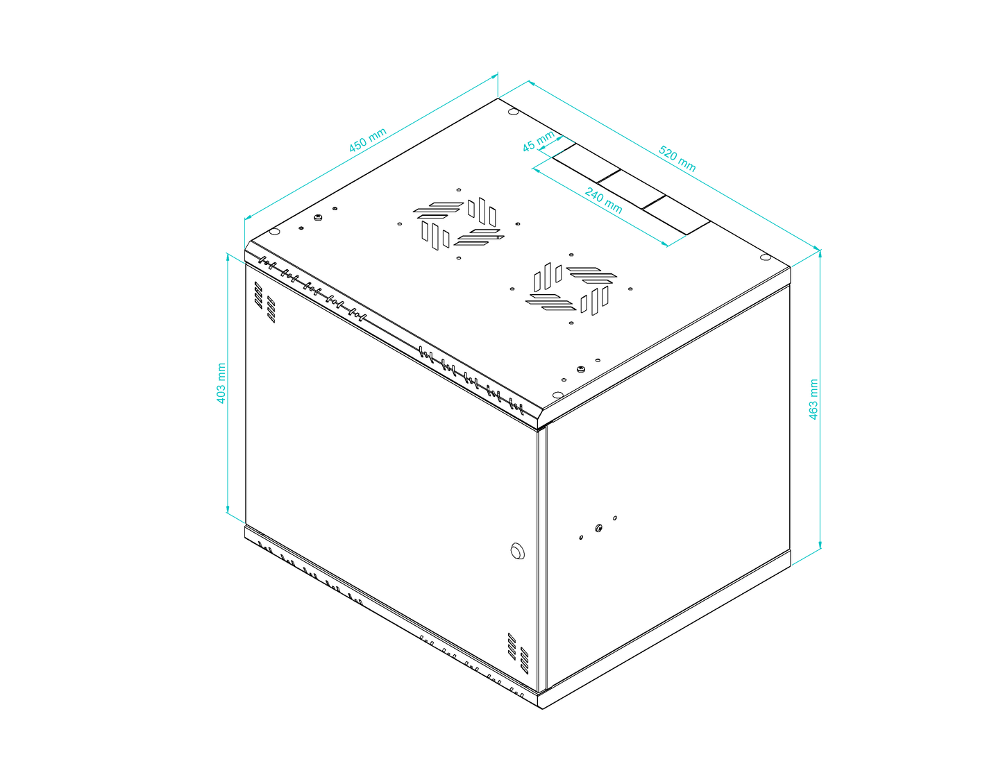 19" Network Rack Cabinet with Glass Door – Standard Series