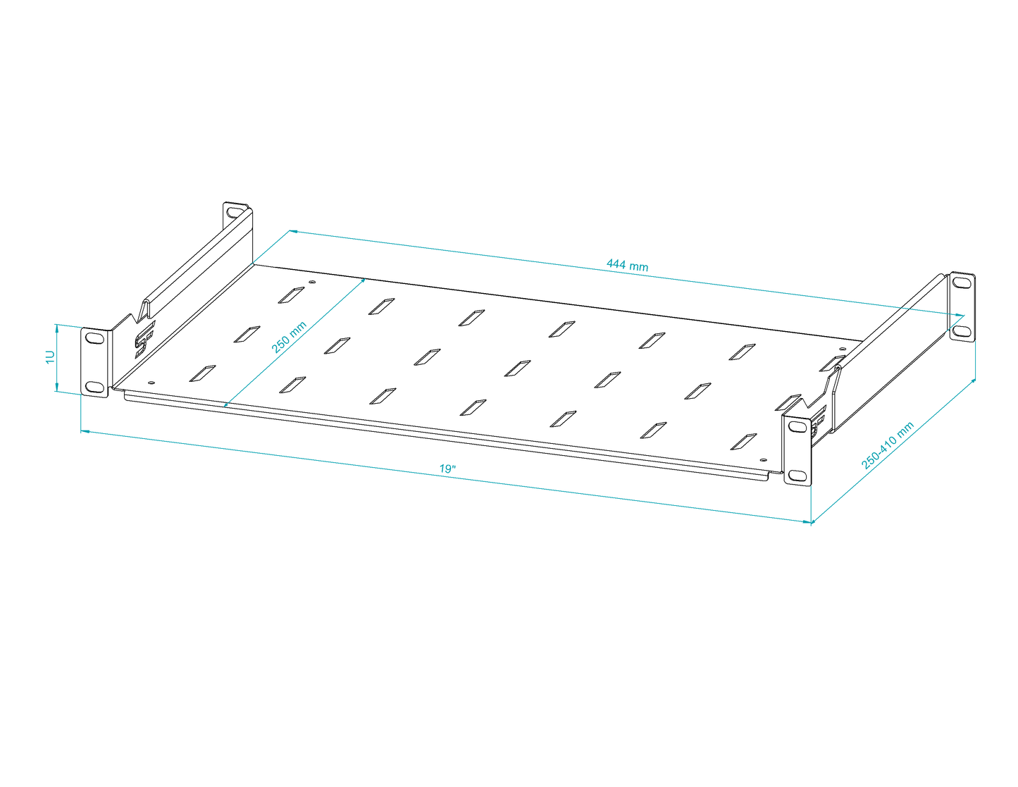 19" Adjustable Rack Shelf