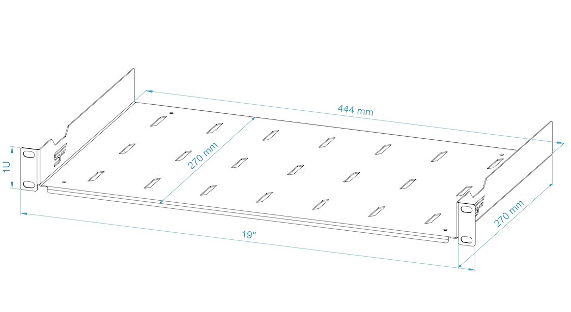 19" Fixed Cantilever Rack Shelves