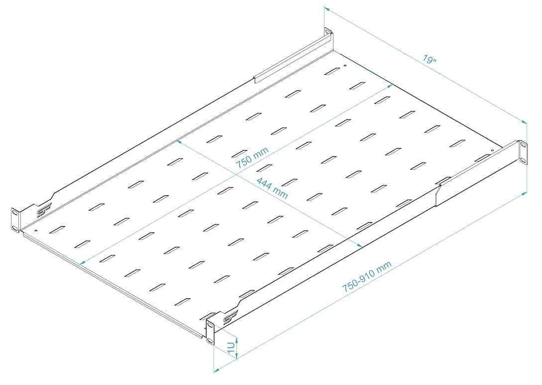 19" Adjustable Rack Shelf