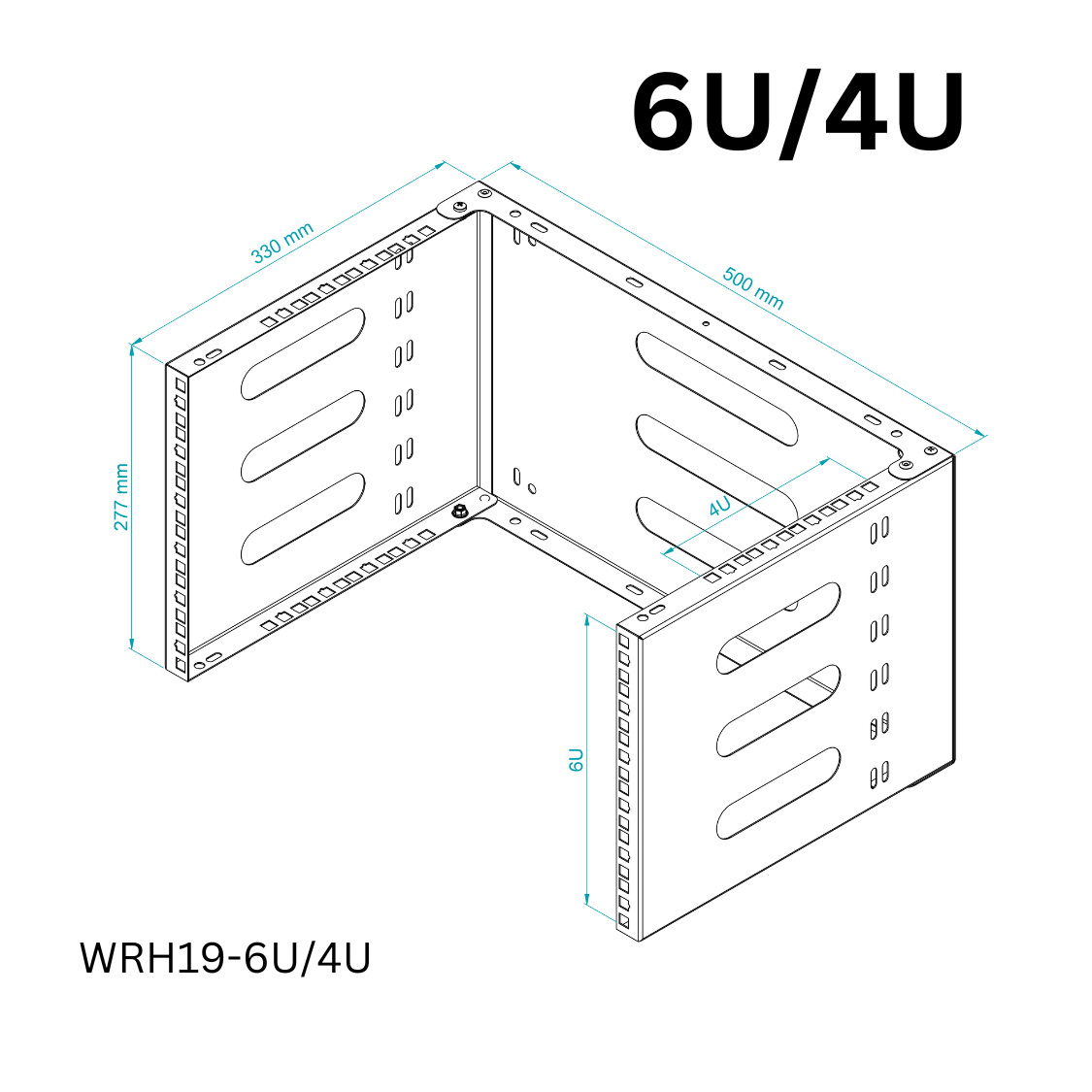 19" Wall Mounted Rack Handle – 2U to 6U