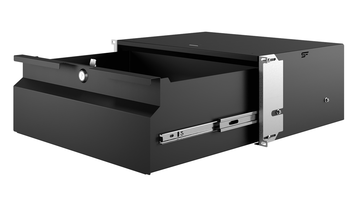 19" Rack Mount Drawers 1U/4U Black/Grey