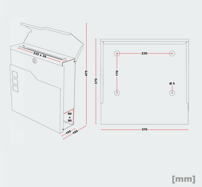Lockable Wall-Mounted Metal Letterbox