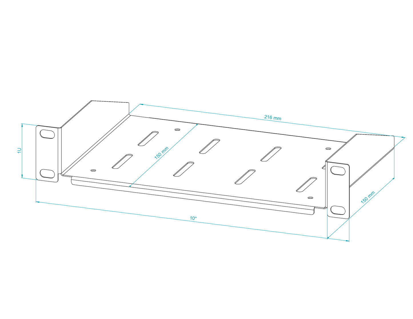10" Fixed Cantilever Rack Shelves
