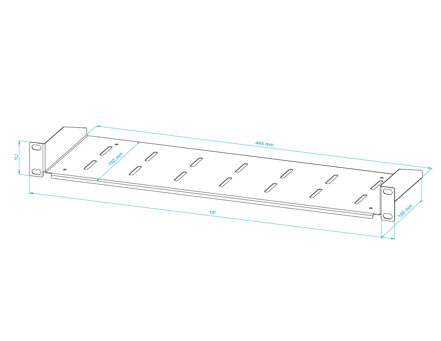 19" Fixed Cantilever Rack Shelves