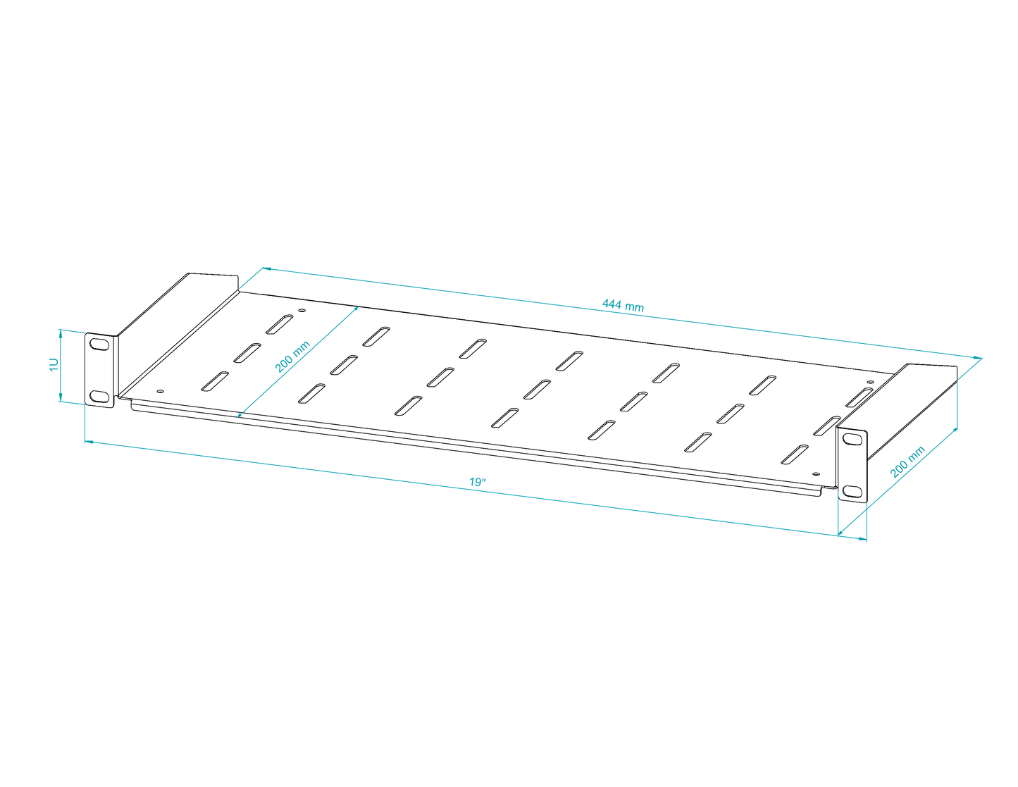 19" Fixed Cantilever Rack Shelves