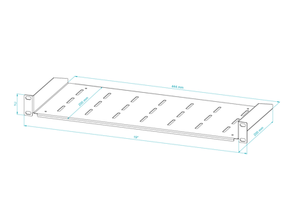 19" Fixed Cantilever Rack Shelves