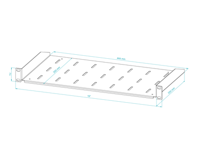 19" Fixed Cantilever Rack Shelves