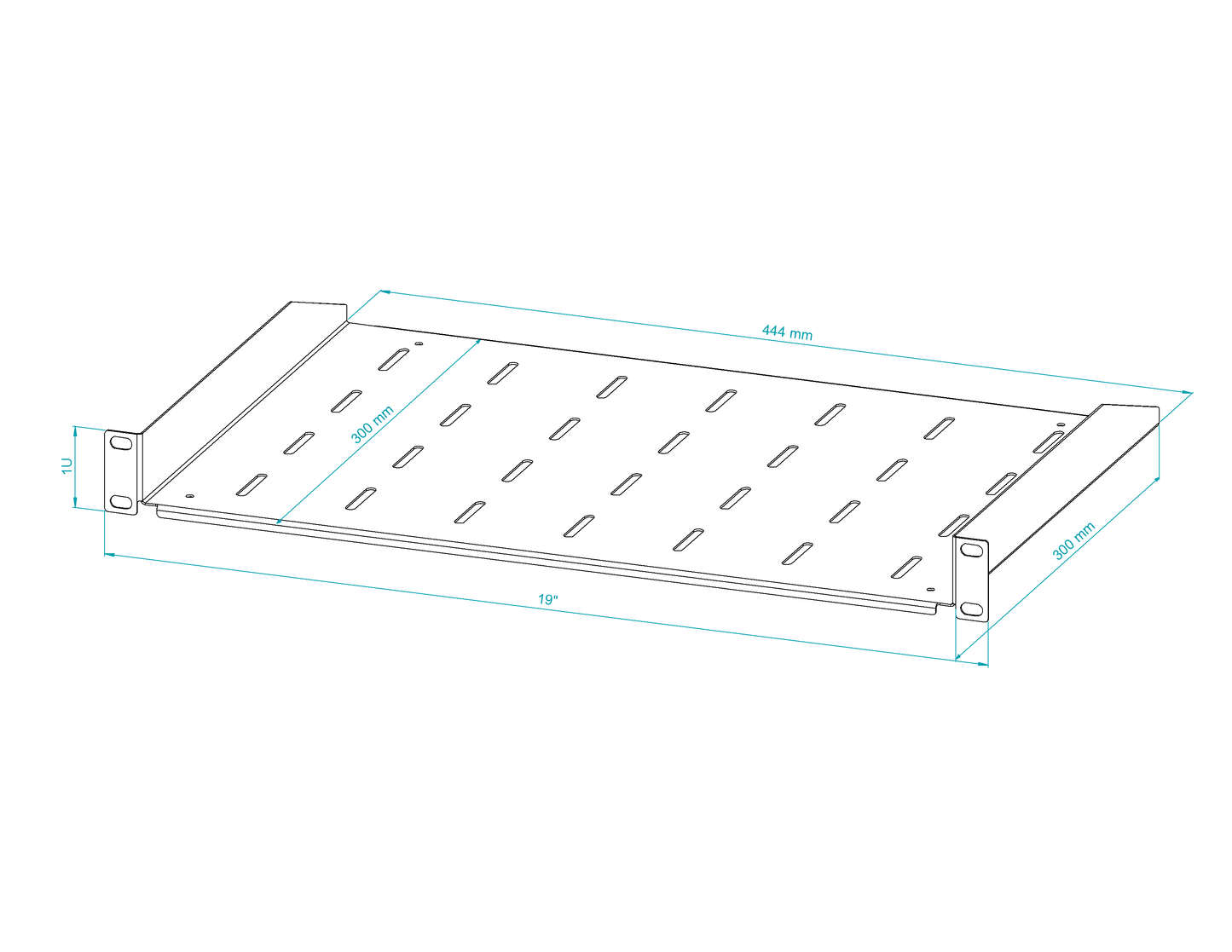 19" Fixed Cantilever Rack Shelves