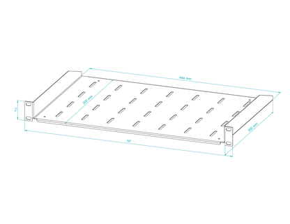 19" Fixed Cantilever Rack Shelves