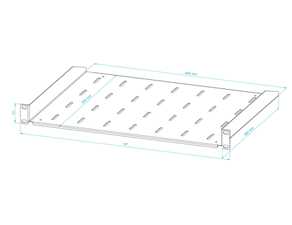 19" Fixed Cantilever Rack Shelves