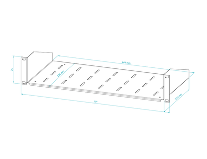 19" Fixed Cantilever Rack Shelves