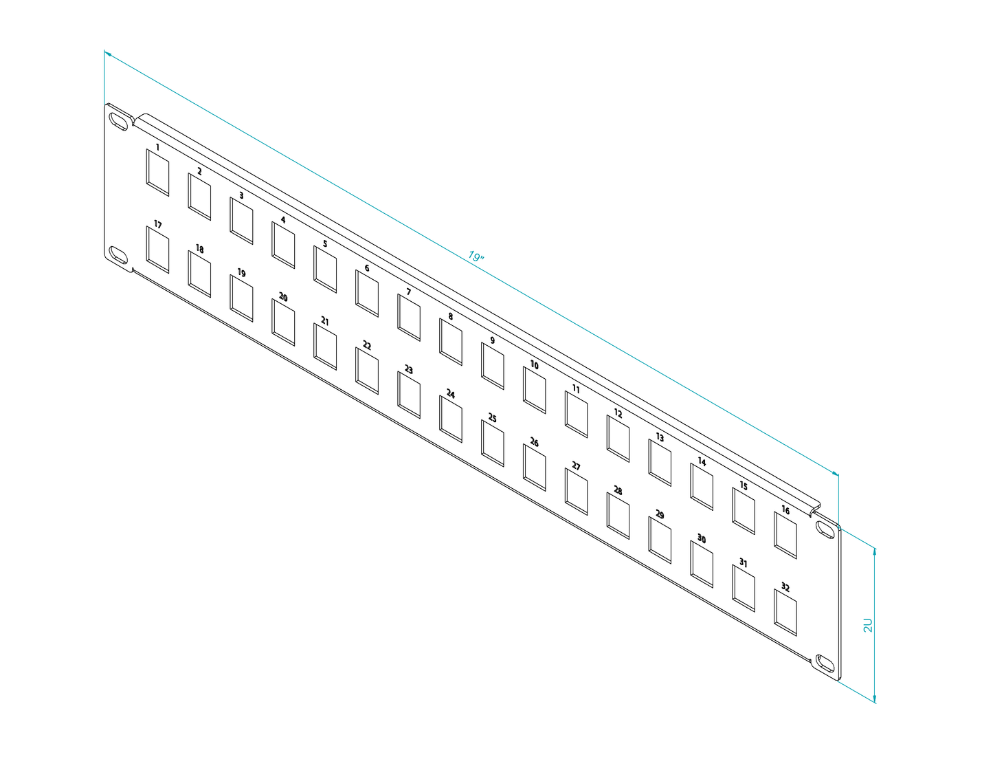 Blank RJ45 Keystone Patch Panel Frame