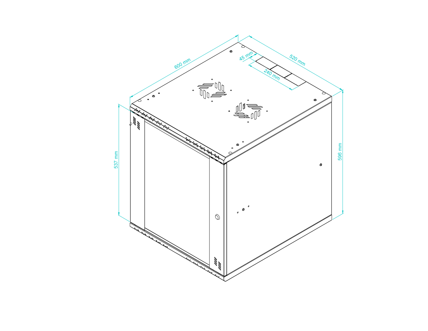19" Network Rack Cabinet with Glass Door – Standard Series