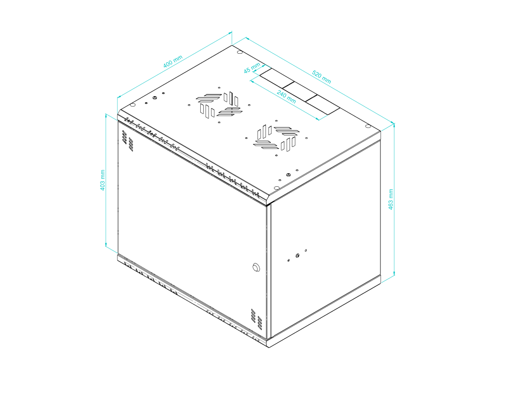 19 inch Rack Cabinets with METAL Door - Standard Series
