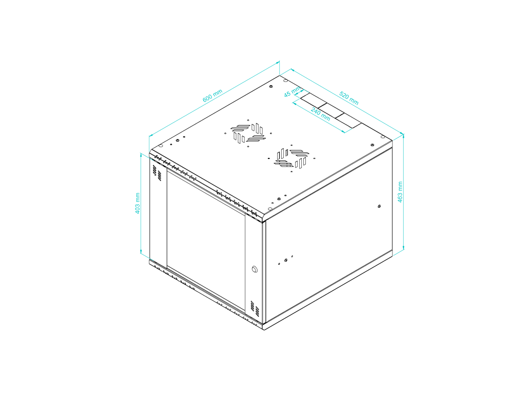 19" Network Rack Cabinet with Glass Door – Standard Series