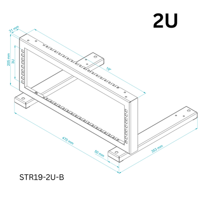 19" 2U-6U RACK Mount Desktop Stand Open Front Frame