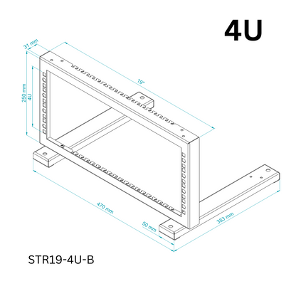 19" 2U-6U RACK Mount Desktop Stand Open Front Frame