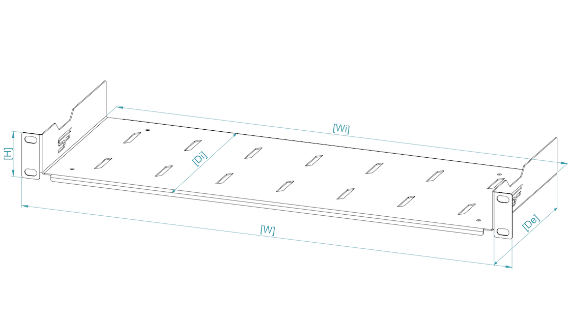 19" Fixed Cantilever Rack Shelves