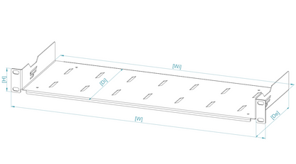 19" Fixed Cantilever Rack Shelves