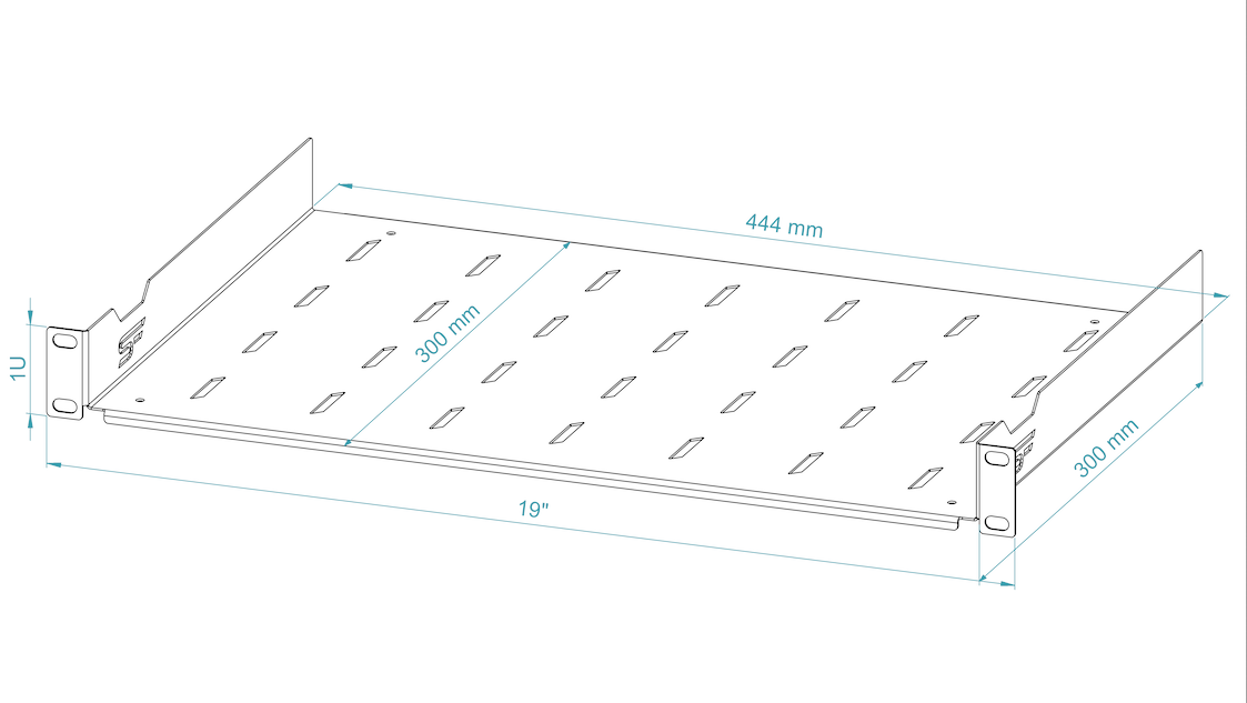 19" Fixed Cantilever Rack Shelves