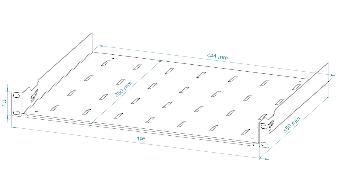 19" Fixed Cantilever Rack Shelves