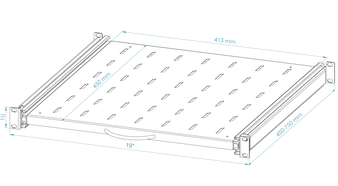 19" Telescopic / Pull-Out Rack Shelves