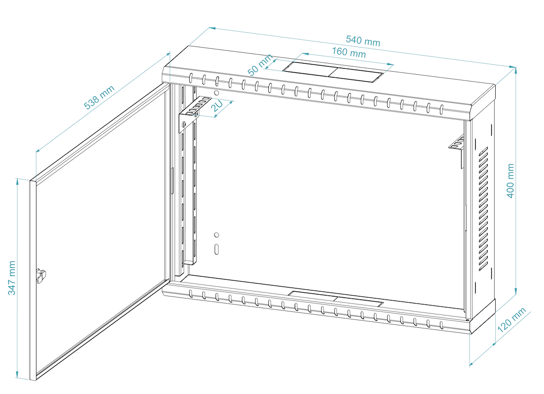19" Vertical Wall Mount Rack Enclosure