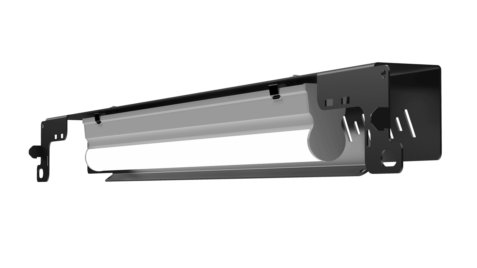 Side view of led light panel black