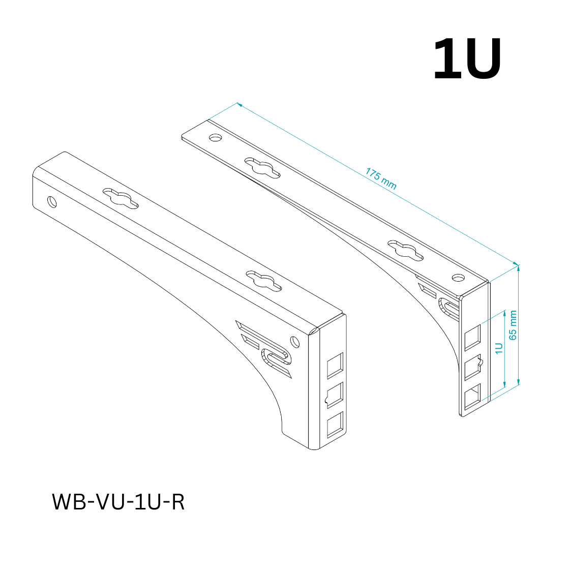 1U Wall or Desk Mount Bracket – 10"/19"
