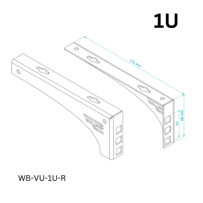 1U Wall or Desk Mount Bracket – 10"/19"