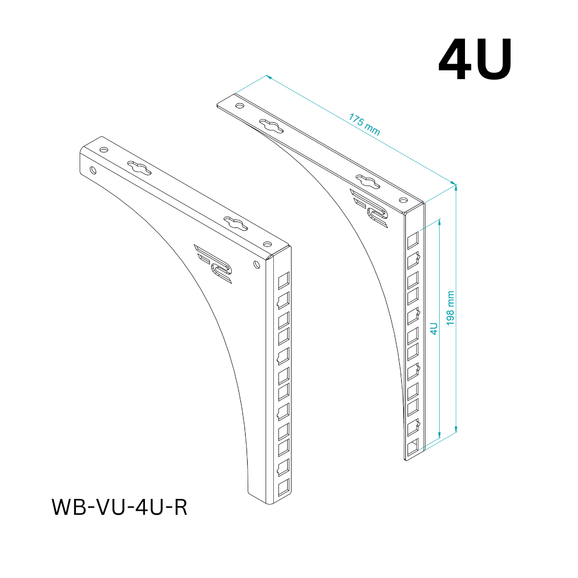 1U Wall or Desk Mount Bracket – 10"/19"