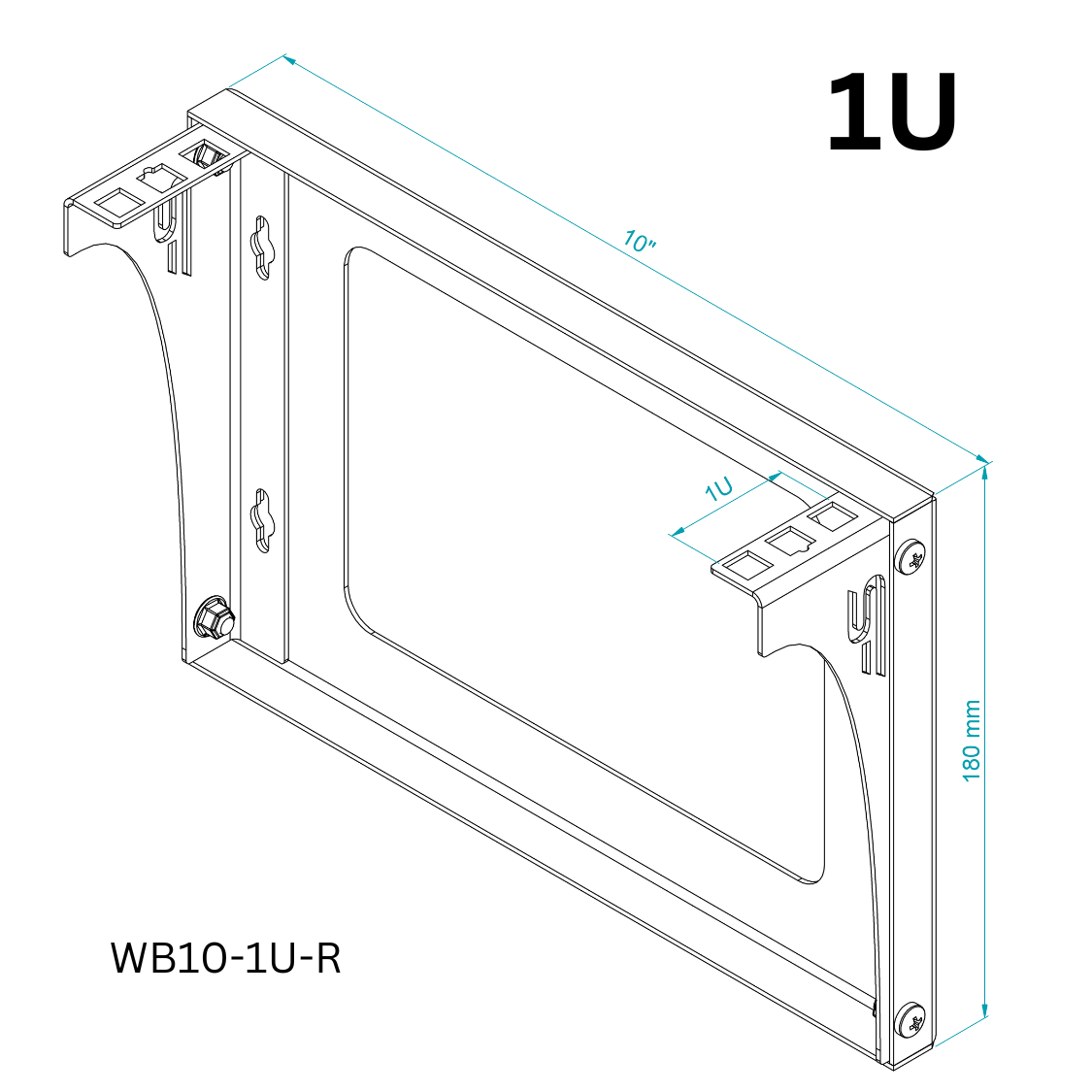 1U Wall or Desk Mount Bracket – 10"/19"