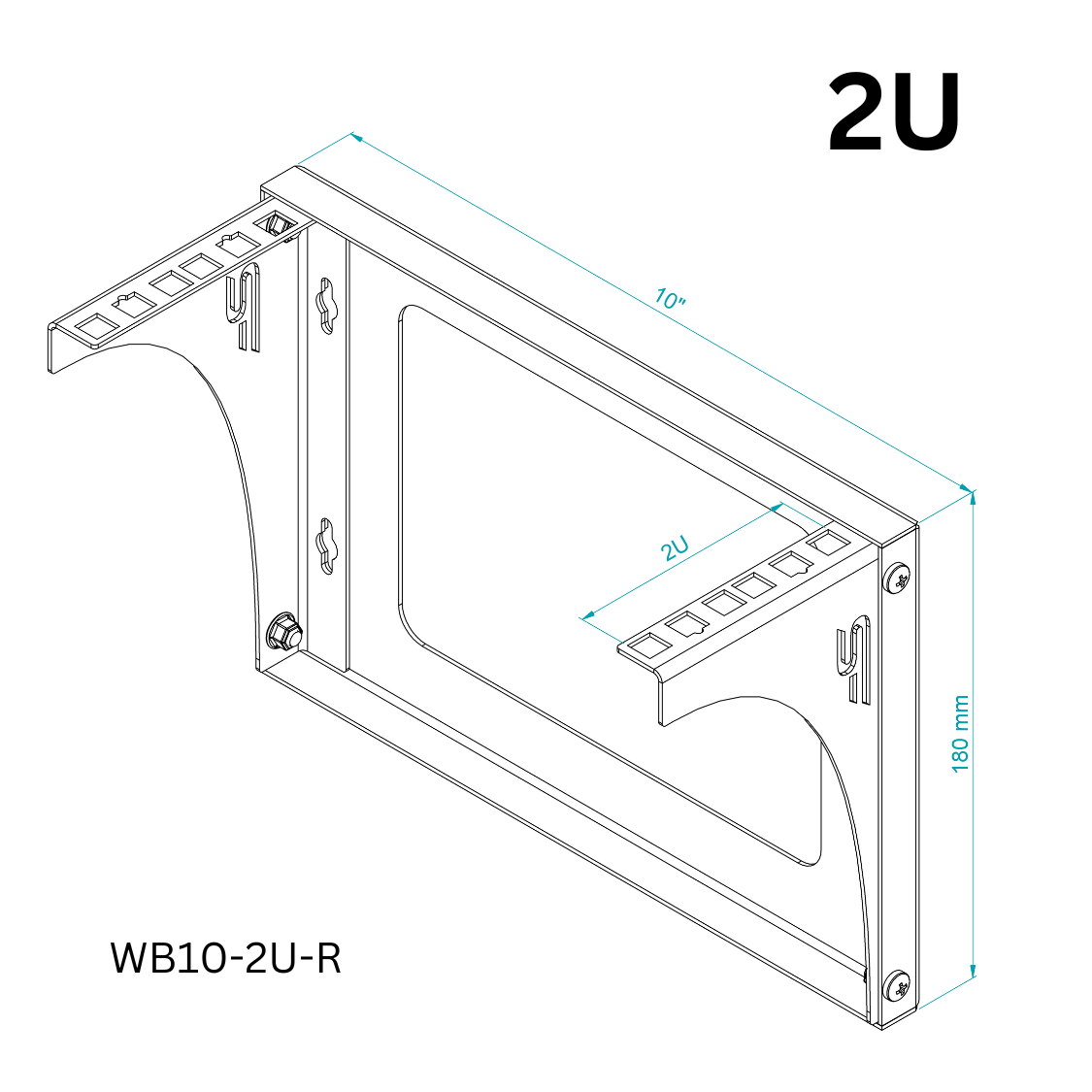 1U Wall or Desk Mount Bracket – 10"/19"