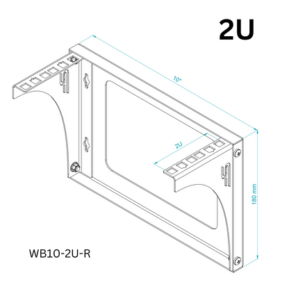 1U Wall or Desk Mount Bracket – 10"/19"