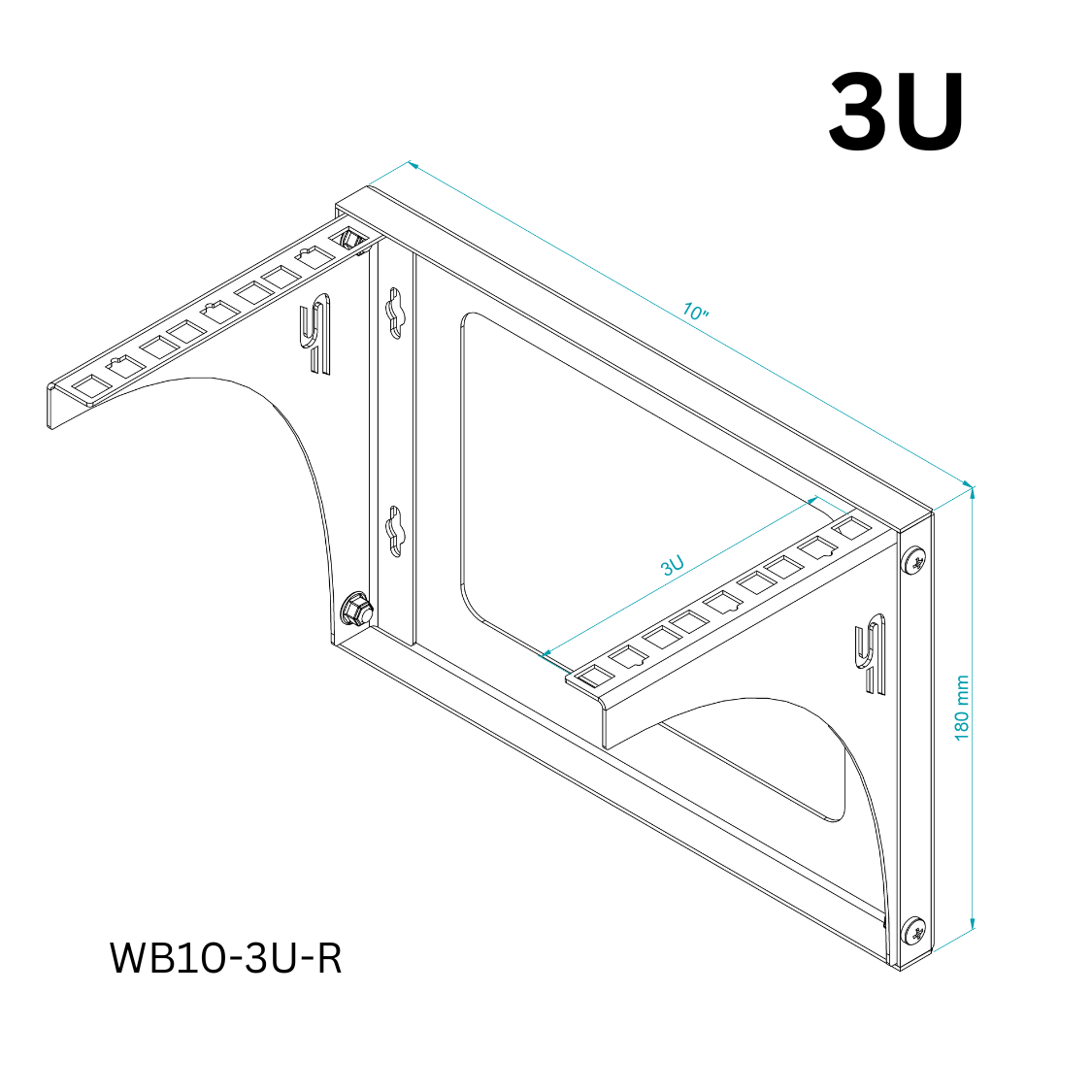 1U Wall or Desk Mount Bracket – 10"/19"