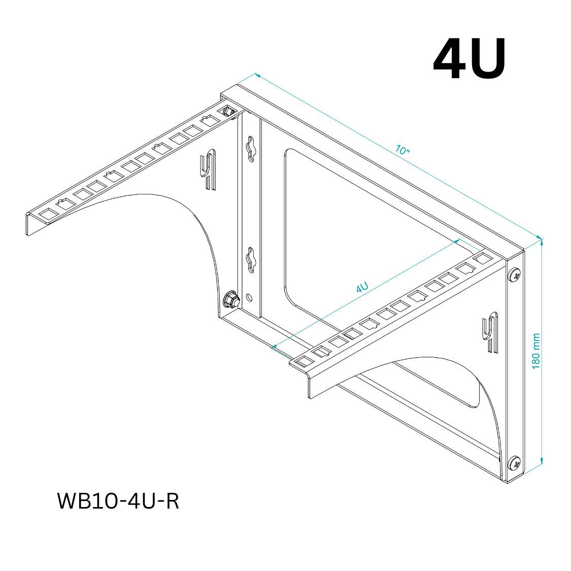 1U Wall or Desk Mount Bracket – 10"/19"