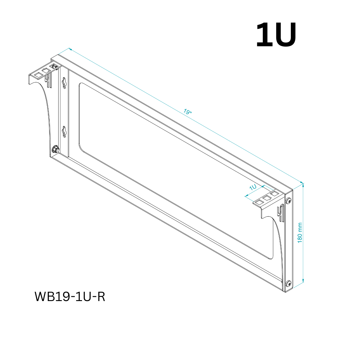 1U Wall or Desk Mount Bracket – 10"/19"