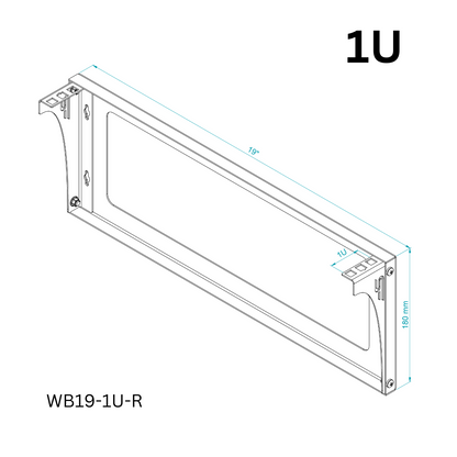 1U Wall or Desk Mount Bracket – 10"/19"