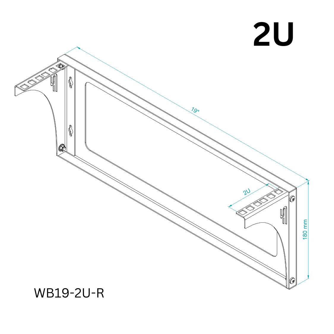 1U Wall or Desk Mount Bracket – 10"/19"