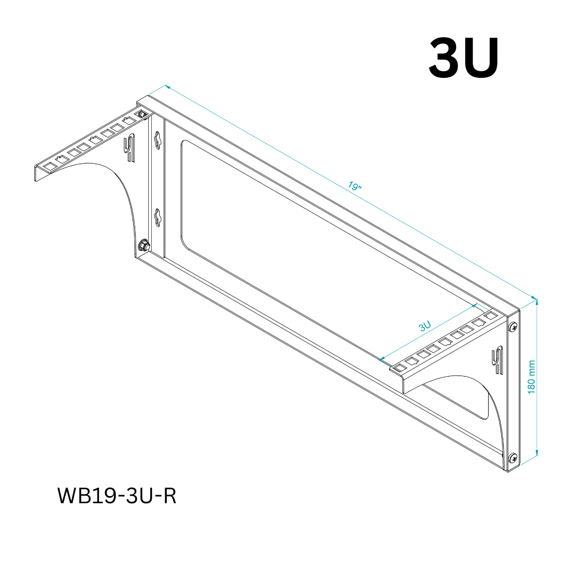 1U Wall or Desk Mount Bracket – 10"/19"