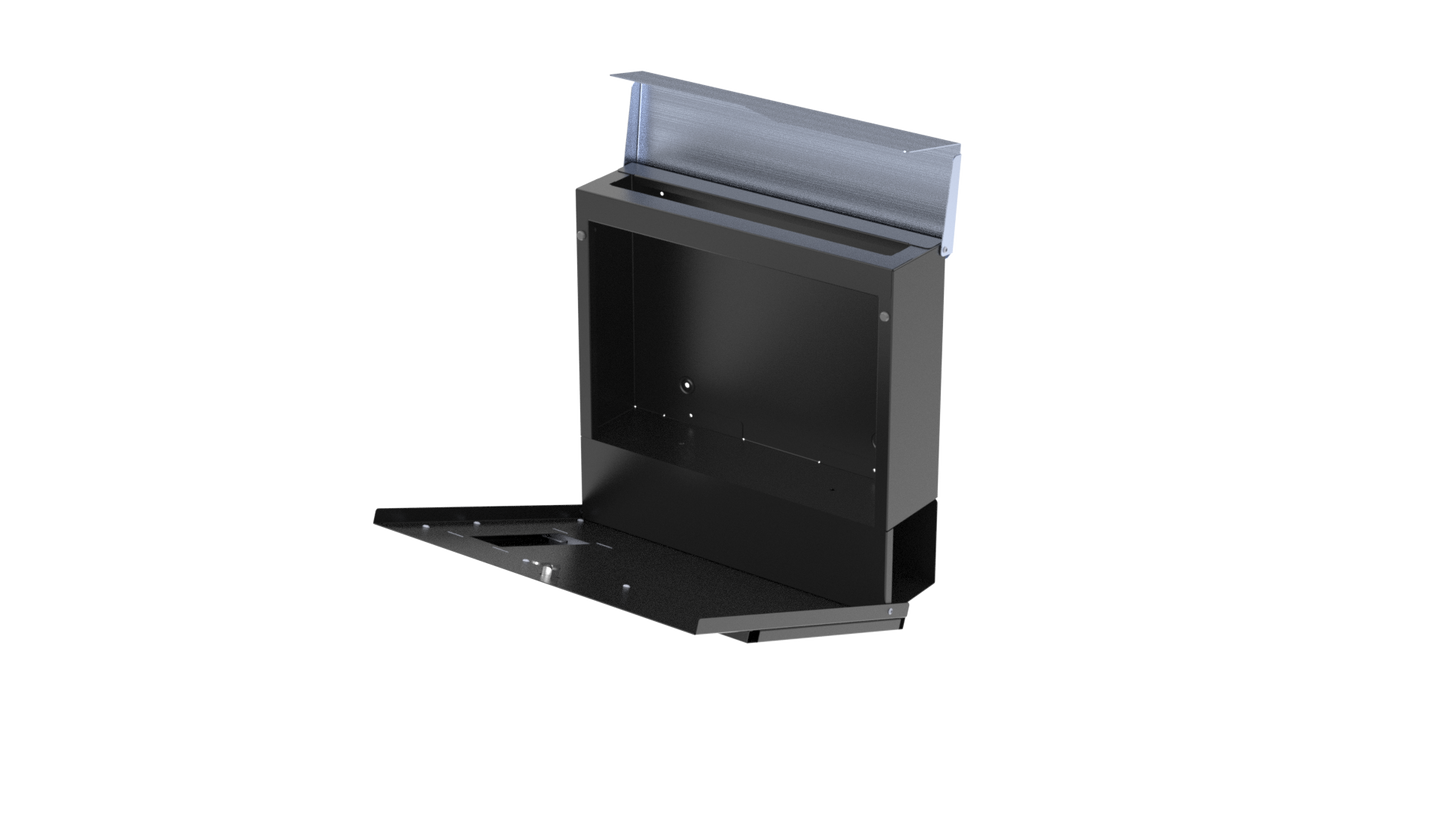 angled image of wall mounted steel letter box
